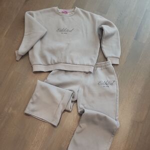 Edikted Gray Cozy Sweatshirt and Pants Set